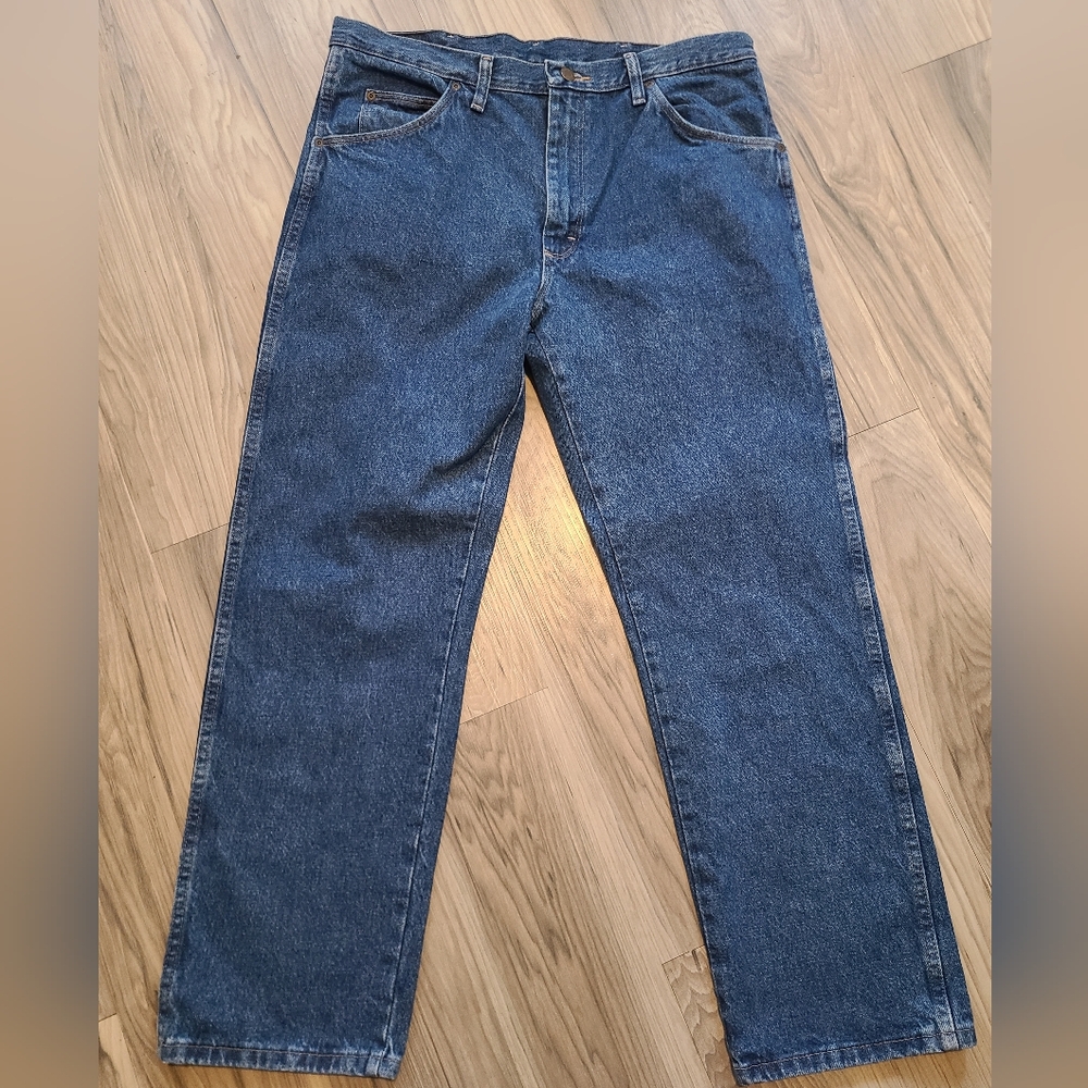 Wrangler 5 Star Men's Blue Jeans Regular Size 36x29